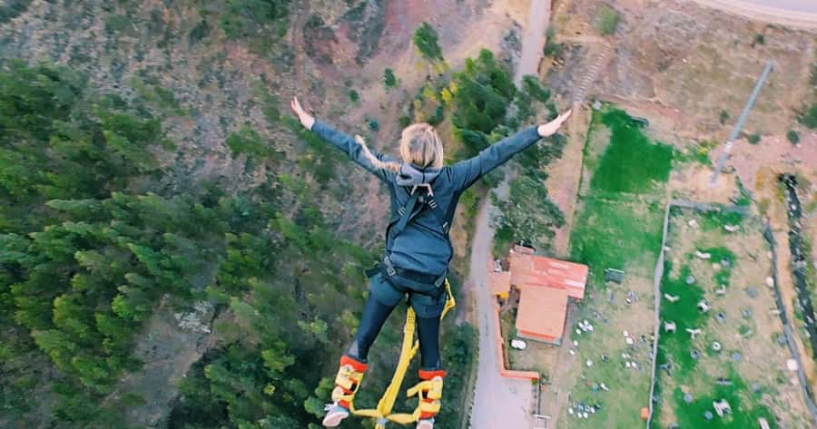 Cusco: Bungee Jump and Slingshot Combo Adventure - Reaching the 125-meter bungee tower