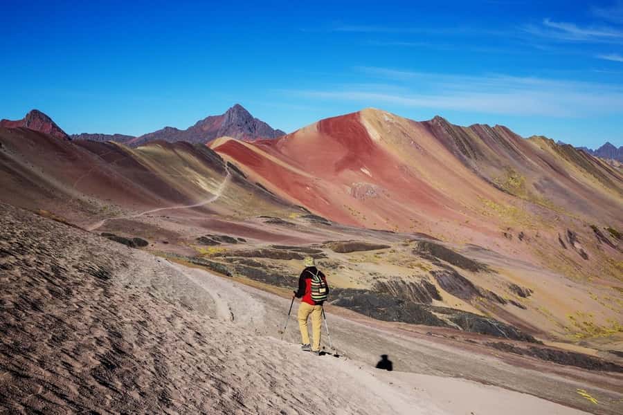 Cusco : Palcoyo - Rainbow Mountain Hidden Sister - Colorful Mountains and the View Toward Ausangate