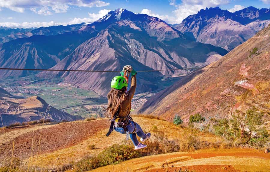 Cusco: Zipline + ATV's | Salt Mines of Maras and Moray | - Raqchi’s four-cable zipline session