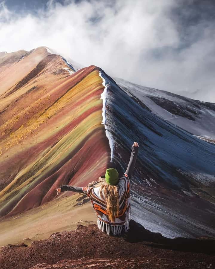 excursion to colorful mountain & red valley viewpoint cusco - Rainbow Mountain at around 10:30 am