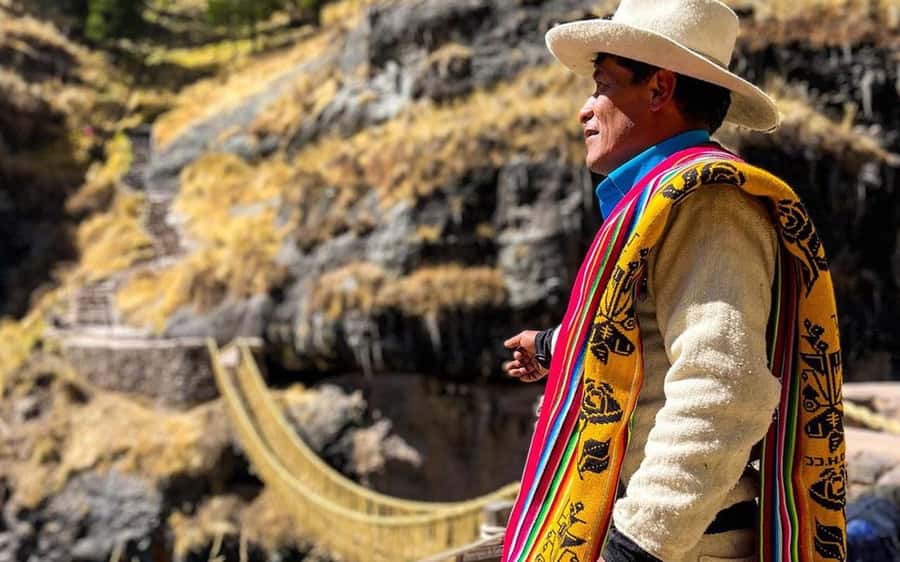 Four Lagoons and Q<code>eswachaka bridge tour full day – Key points to know before booking’ /></p>
<ul>
<li><strong>The bridge is rebuilt every year:</strong> Local communities continue an Inca-era craft using ichu, a tough Andean grass.</li>
<li><strong>Four lagoons fill the morning:</strong> Pomacanchi, Acopia, Asnaqocha, and Pampamarca each offer a short stop for views, photos, and explanations.</li>
<li><strong>This is a very early, very long day:</strong> Pickup begins around 5:00 a.m., with a return to Cusco near 5:00 p.m.</li>
<li><strong>The road is part of the price:</strong> You get far from the city, but the van ride can be bumpy and tiring.</li>
<li><strong>Meals are included:</strong> Breakfast comes after the first long drive, and lunch follows the bridge visit.</li>
<li><strong>You cross the bridge yourself:</strong> A guide explains how to do it, and the crossing adds a small dose of nerves and fun.</li>
</ul>
<h2>Why the Q’eswachaka Bridge matters</h2>
<p><img width="900" height="562" decoding="async" src=