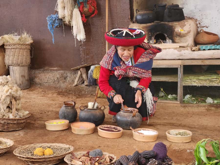 From Cusco: Chinchero, Moray, Maras, Ollantaytambo and Pisaq - Chinchero: weaving, church, and Incan foundations