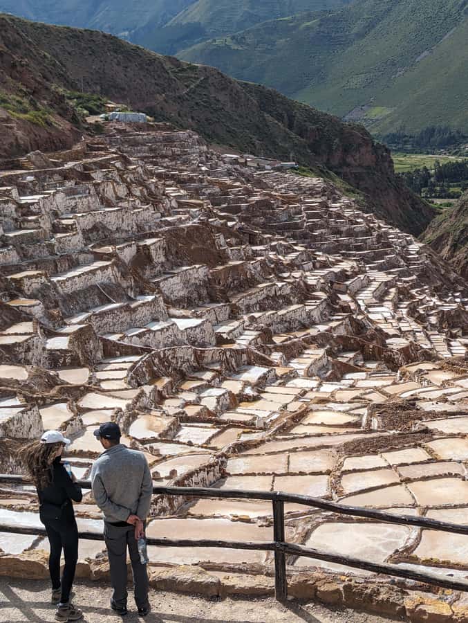 From Ollantaytambo:Moray, Salt Mines, Chinchero end in Cusco - Maras Salt Mines and the work behind the white terraces