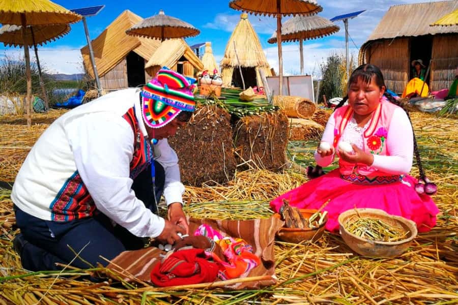 From Puno: Excursion to Uros and Taquile Islands + Income - Crossing Lake Titicaca by speedboat