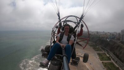 Paragliding Flight Over Costa Verde Districts
