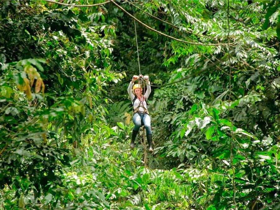 Puerto Maldonado: Jungle Adventure |Zipline + Canopy + Kayak - A short walk across the suspension bridge