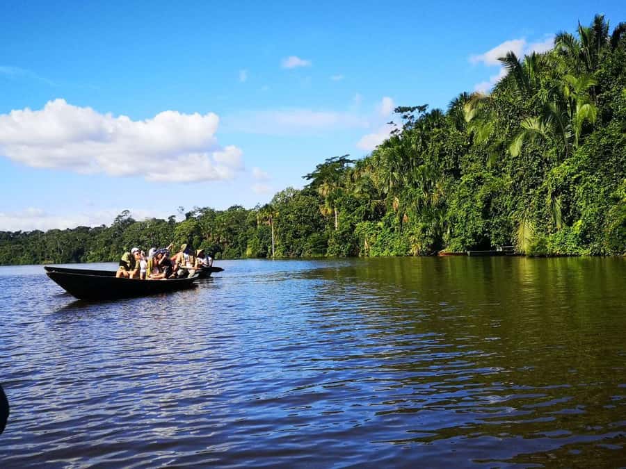 Puerto Maldonado: Lago Sandoval Day Trip with Lunch - The motorboat ride toward Tambopata National Reserve