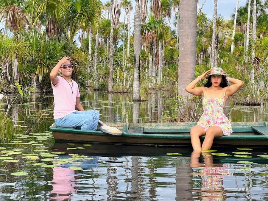 Puerto Maldonado: Lake Yacumama sunset and piranha fishing - Sunset on the water